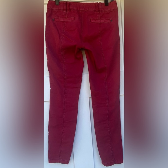 Anthropologie Pilcro & The Letterpress Red Ankle Zip Skinny Moto Jeans, Size 0 - Picture 2 of 5